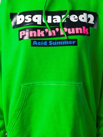 Shop Dsquared2 Pink 'n' Punk Hoodie In Green