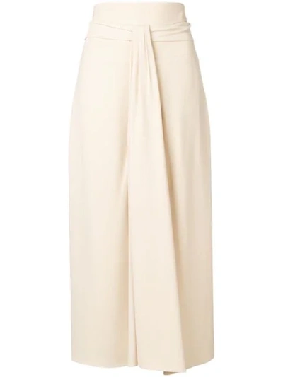 Shop The Row Draped Midi Skirt In Neutrals