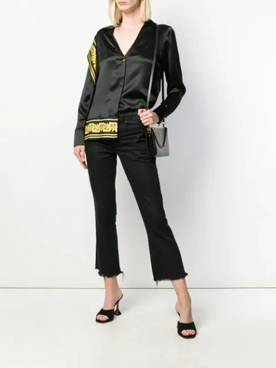 Shop Versace Baroque Detail Asymmetric Shirt In Black