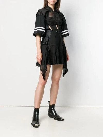 Shop Alexander Wang Multipanel Jersey Mini Flare Dress In Black