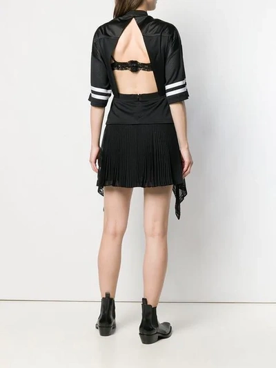 Shop Alexander Wang Multipanel Jersey Mini Flare Dress In Black