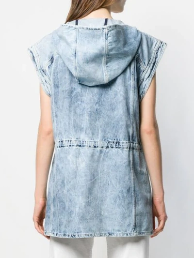 Shop Balmain Sleeveless Denim Jacket - Blue