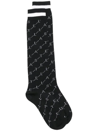 Shop Stella Mccartney Branded Socks In 8490 Black