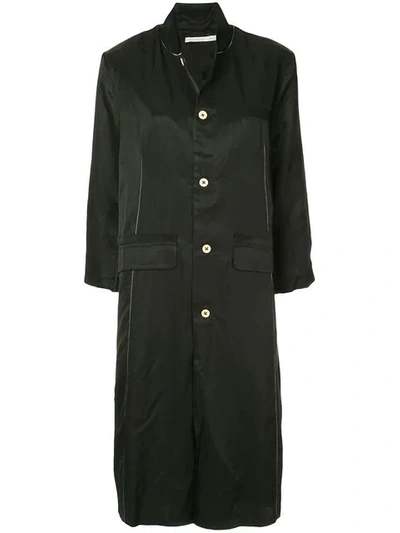 Shop Aleksandr Manamïs Stitch Detail Single-breasted Coat In Black