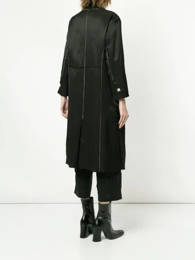 Shop Aleksandr Manamïs Stitch Detail Single-breasted Coat In Black