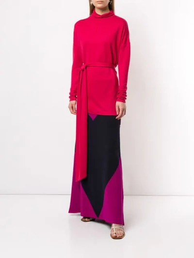 Shop Layeur Colour-block Skirt In Purple