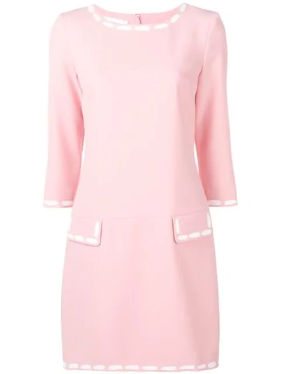 Shop Moschino Shift Mini Dress In Pink