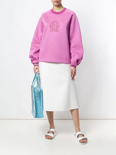 Shop Anya Hindmarch Bell Sleeve Sweatshirt - Pink