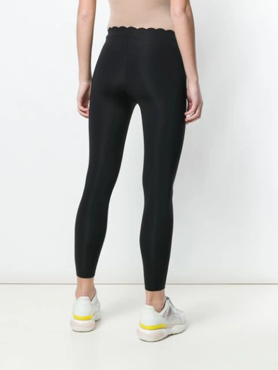 Shop Pinko Scallop Waist Leggings In Black