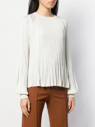 Shop Chloé Pleated Knitted Top In White