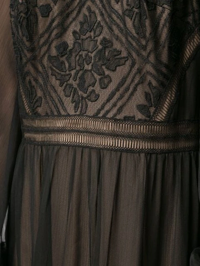 Shop Tadashi Shoji Embroidered Detail Longsleeved Dress In Tds.bk/nd