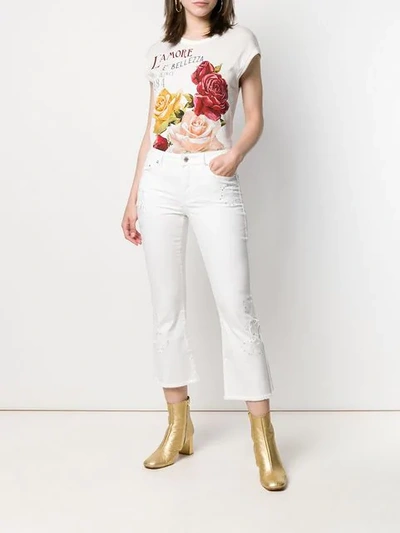 Shop Michael Michael Kors Studded Kick Flare Jeans In White