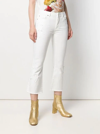 Michael Michael Kors Studded Kick Flare Jeans In White