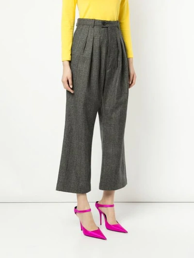 Shop Strateas Carlucci Flared Cropped Trousers In Grey