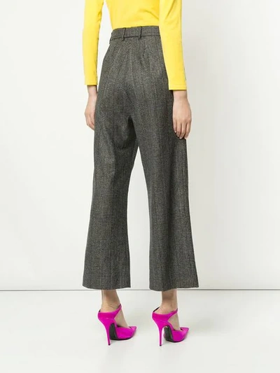 Shop Strateas Carlucci Flared Cropped Trousers In Grey