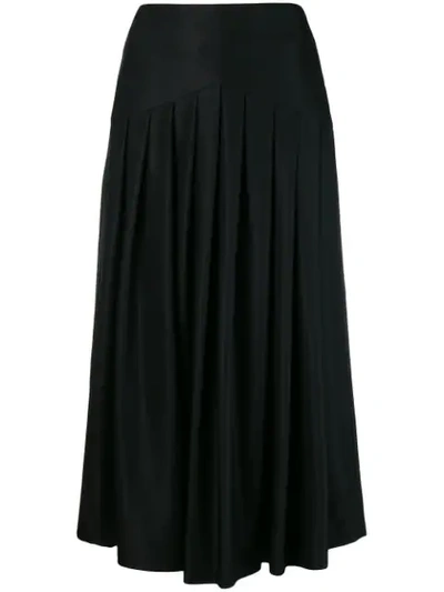 Shop Sara Lanzi Pleated Midi Skirt In 66tblack