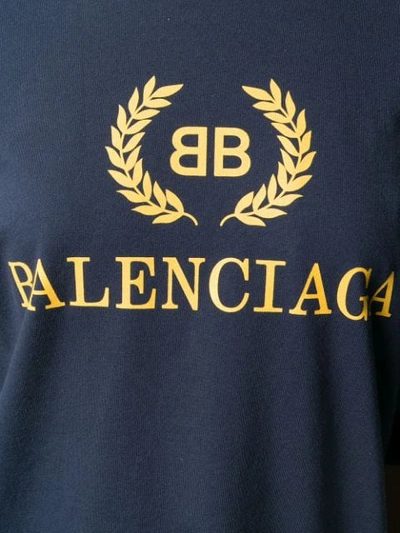 Shop Balenciaga Logo T-shirt - Blue