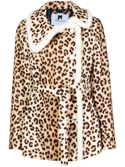 Shop Blumarine Boxy Leopard Print Jacket - Neutrals