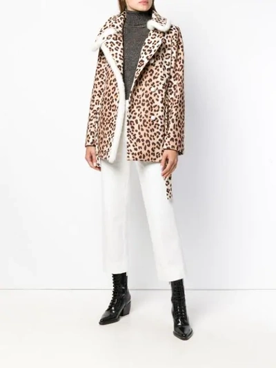 Shop Blumarine Boxy Leopard Print Jacket - Neutrals