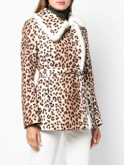 Shop Blumarine Boxy Leopard Print Jacket - Neutrals