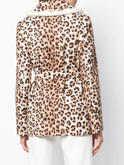 Shop Blumarine Boxy Leopard Print Jacket - Neutrals