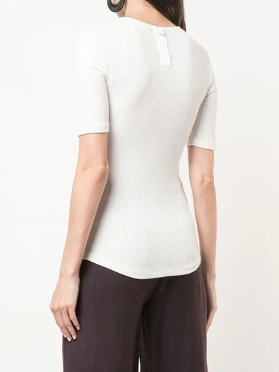 Shop Adam Lippes Fitted Jersey T-shirt In Ivory