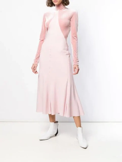 Shop Haider Ackermann Turtleneck Panelled Dress In Pink