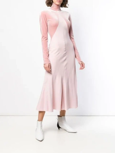 Shop Haider Ackermann Turtleneck Panelled Dress In Pink