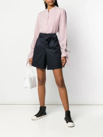 Shop Ps By Paul Smith High Waisted Shorts In Blue