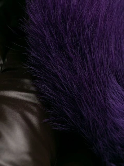 Shop Moncler Fur Lined Puffer Jacket In Purple
