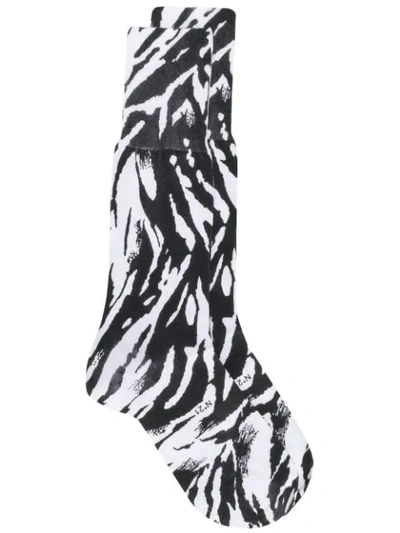 Shop N°21 Nº21 Zebra Print Socks - Black