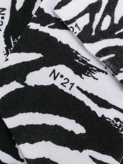 Shop N°21 Nº21 Zebra Print Socks - Black