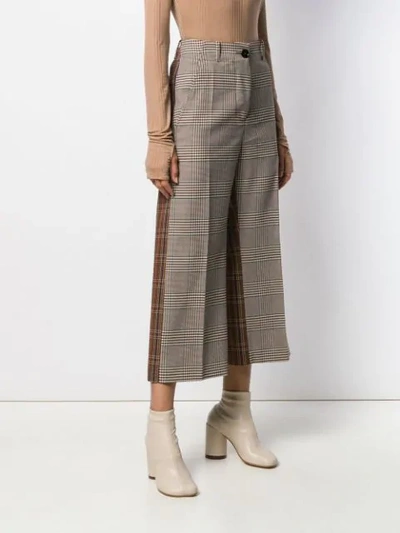 Shop Mm6 Maison Margiela Checked Trousers In Brown