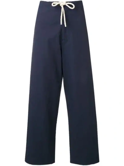 SARA LANZI DRAWSTRING WAIST TROUSERS - 蓝色