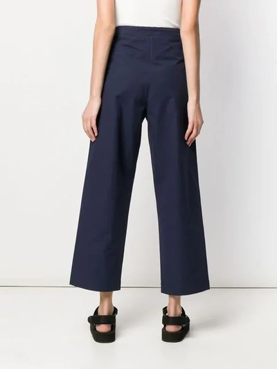 Shop Sara Lanzi Drawstring Waist Trousers In Blue