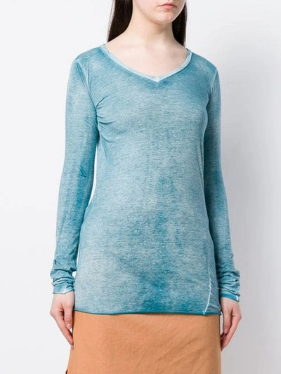 Shop Avant Toi Fitted Long-sleeve Top In Blue