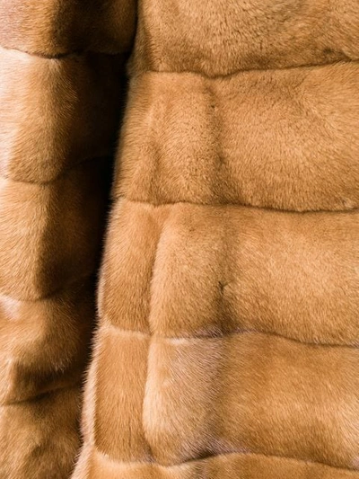 Shop Liska Valencia Short Fur Coat In Brown