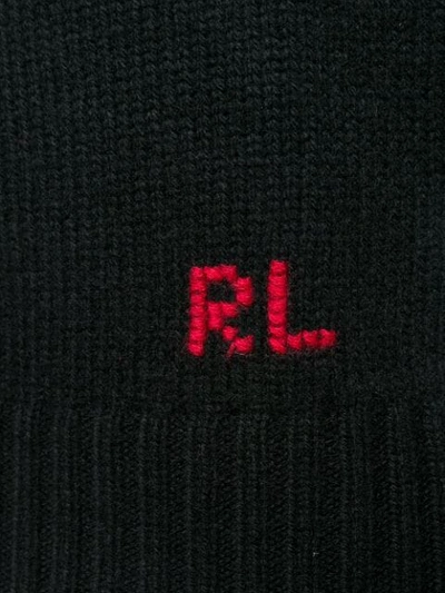 Shop Polo Ralph Lauren Teddy Martini Knit Hooded Jumper - Black