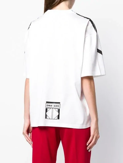 Shop Prada Oversized Logo Print T-shirt In White