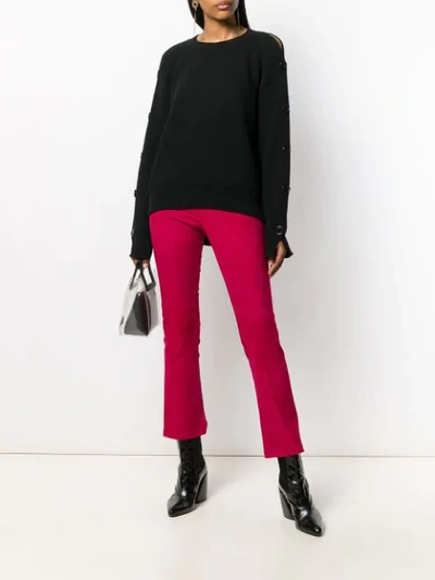Shop Stouls Classic Leather Trousers In Pink