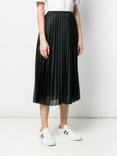 Shop Moncler Pleated Midi Skirt In Black