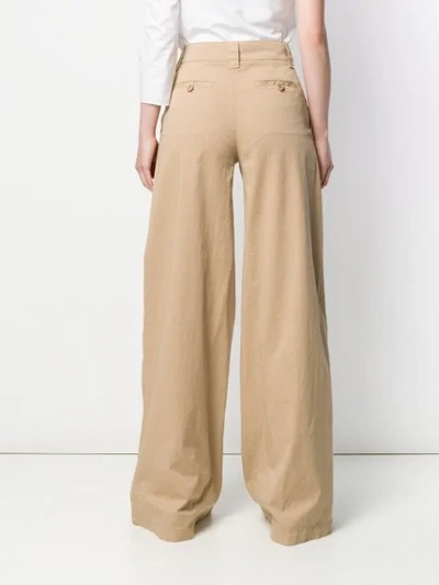 Shop Red Valentino Wide-leg Trousers - Neutrals