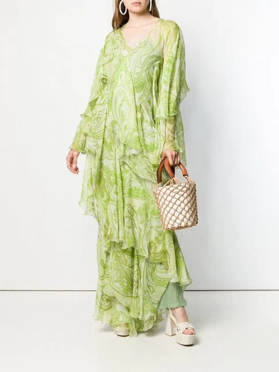 Shop Etro Maxi Ruffled Printed Dress - Green