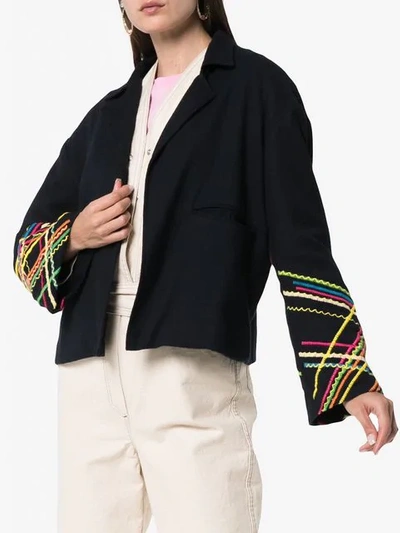 Dahlia embroidered cotton robe jacket