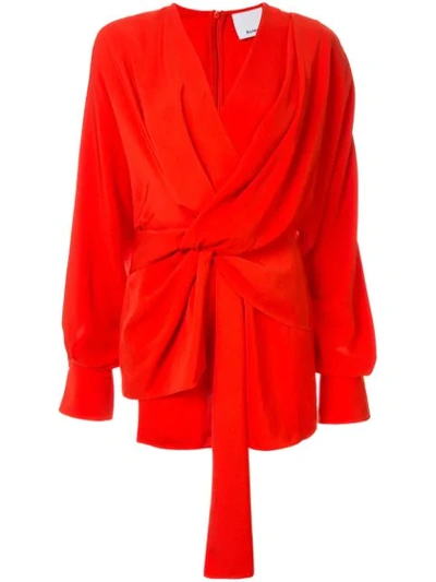 Shop Acler Jenkins Twist Blouse In Red