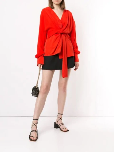 Shop Acler Jenkins Twist Blouse In Red