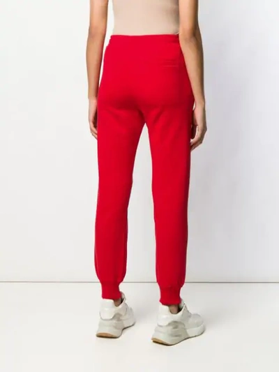 Shop Msgm Logo Sweat Pants In Red