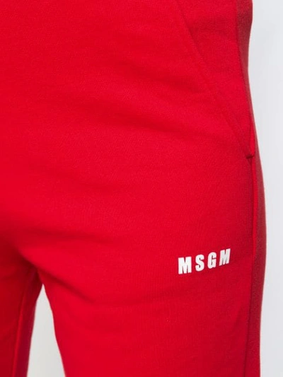 Shop Msgm Logo Sweat Pants In Red