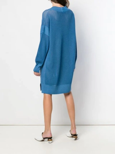 Shop Agnona Mesh Dress In Blue