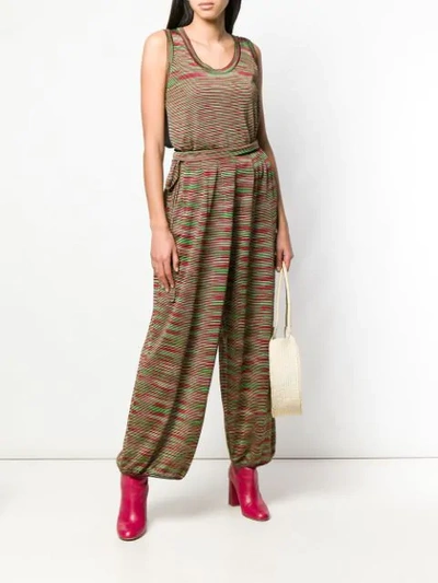 Pre-owned Missoni 2000's Blurry Stripes Trousers & Blouse In Black